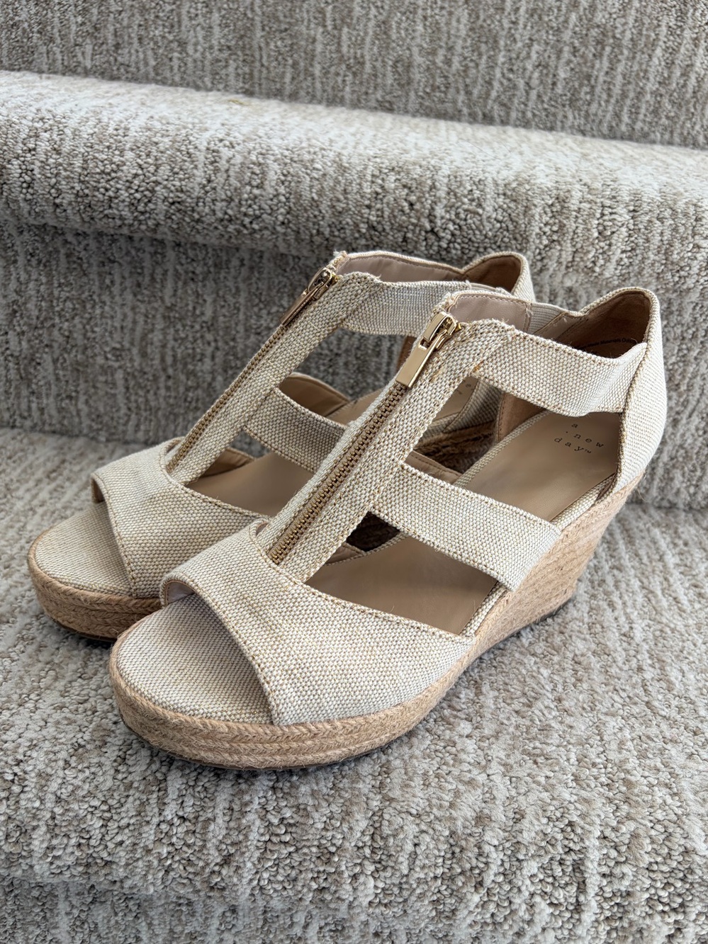 A New Day Carla Espadrille Jute Wedge Pumps. Size 10